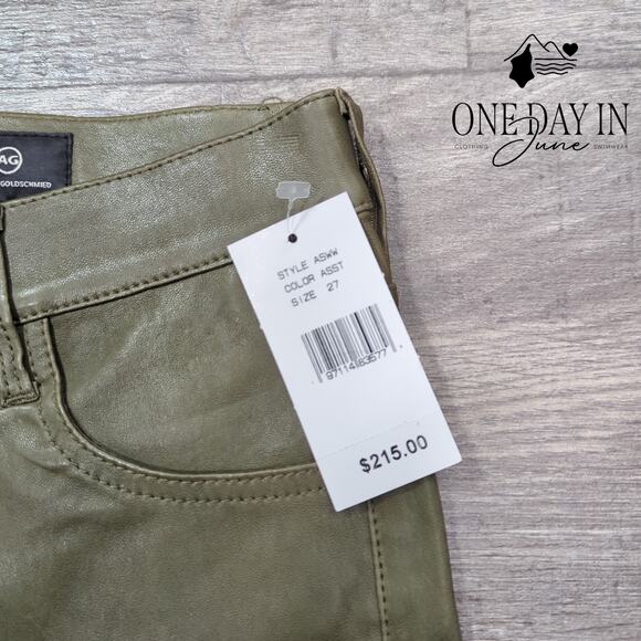 Adriano Goldschmied The Farrah High Rise Faux Leather Skinny Jeans Size 27 (4) - Picture 2 of 6